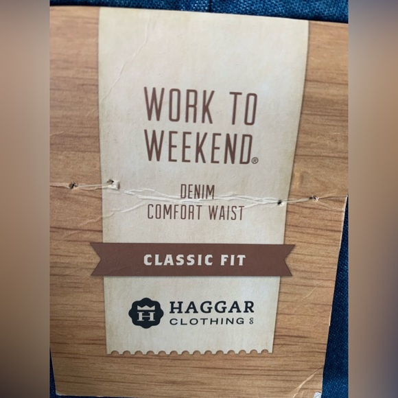 Hagger men’s jeans size 36w x32L pleat 100% cotton new with tags - Picture 3 of 8